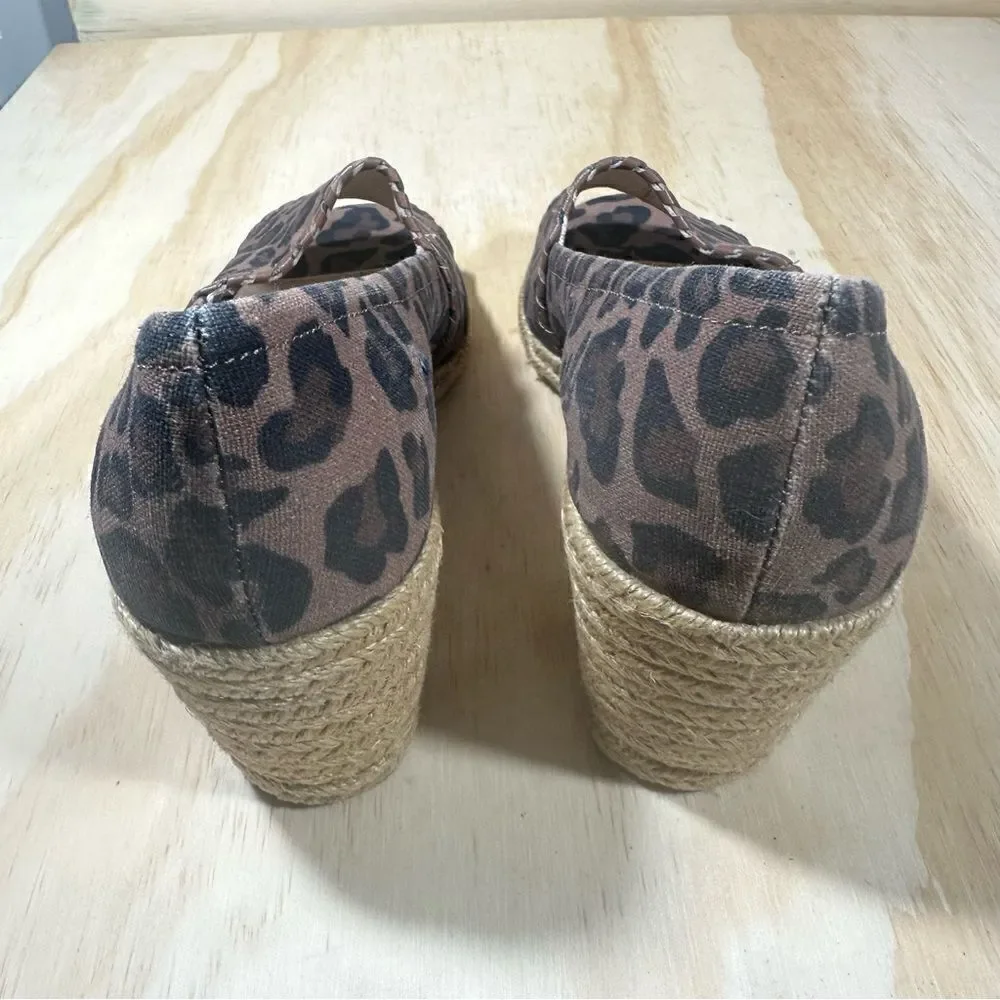 Jack Rogers Palmer Wedge Leopard Espadrille Sandals Women’s Size 8.5